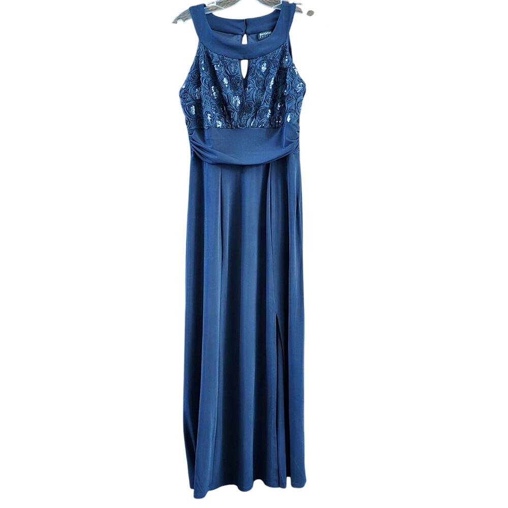 EN FOCUS Women's Navy Blue Maxi Dress Sleeveless Halter Neck - 6P
